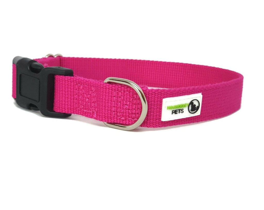 100% Pure Bamboo Fibre Dog Collar Plastic Buckle Large Pink