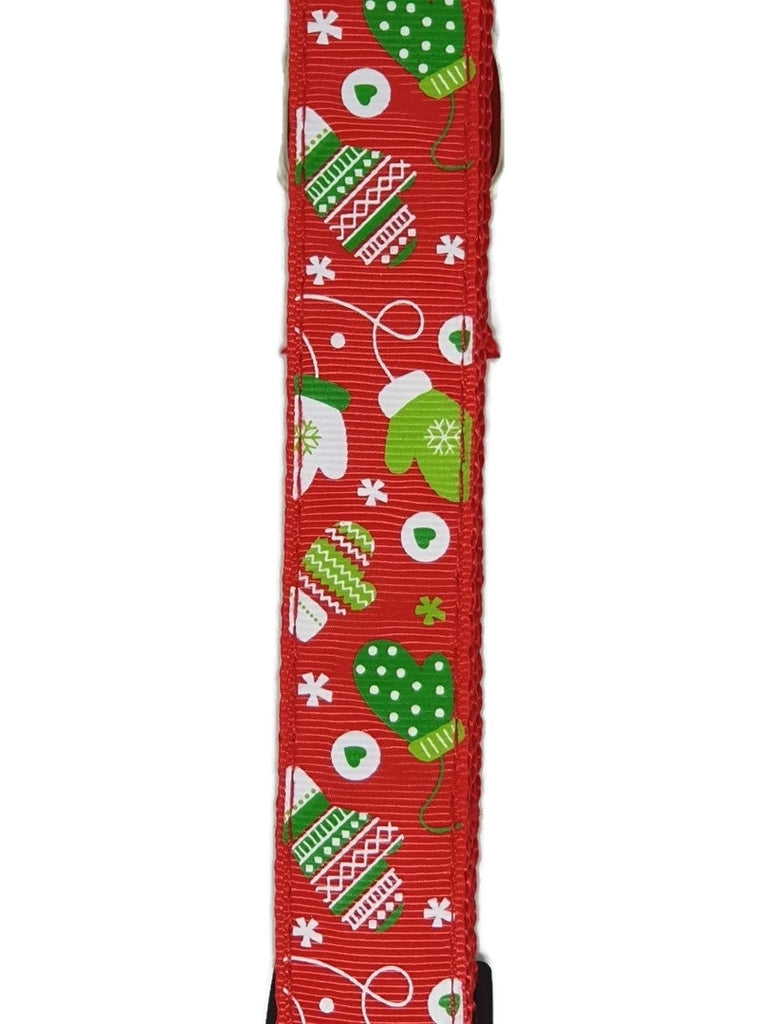 Christmas Dog Collars Adjustable Large Red Mittens
