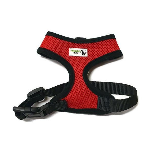 Pet Harness Soft Air Mesh Padded Adjustable  Medium Red