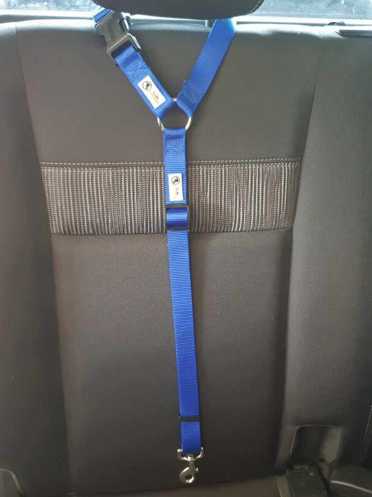 Dog Seatbelt Headrest Restraint Safety Travel Blue