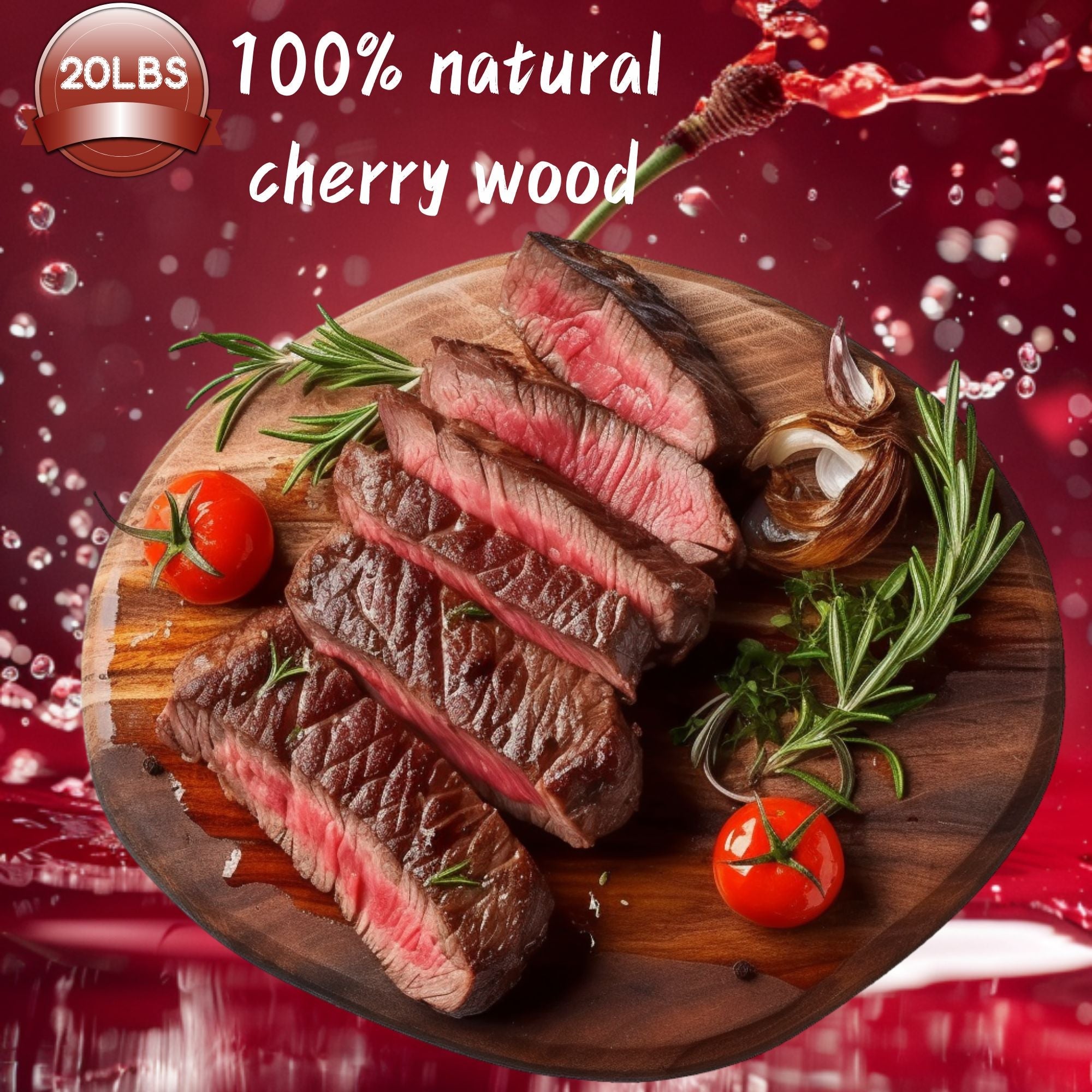 ASMOKE 100% Natural Cherry Wood BBQ Smoker Pellets 9kg / 20lbs