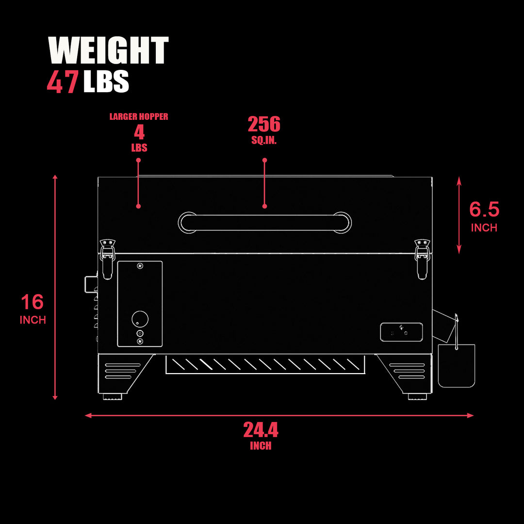 Portable 8-in-1 Wood Pellet Grill with ASCA System - Asmoke AS350