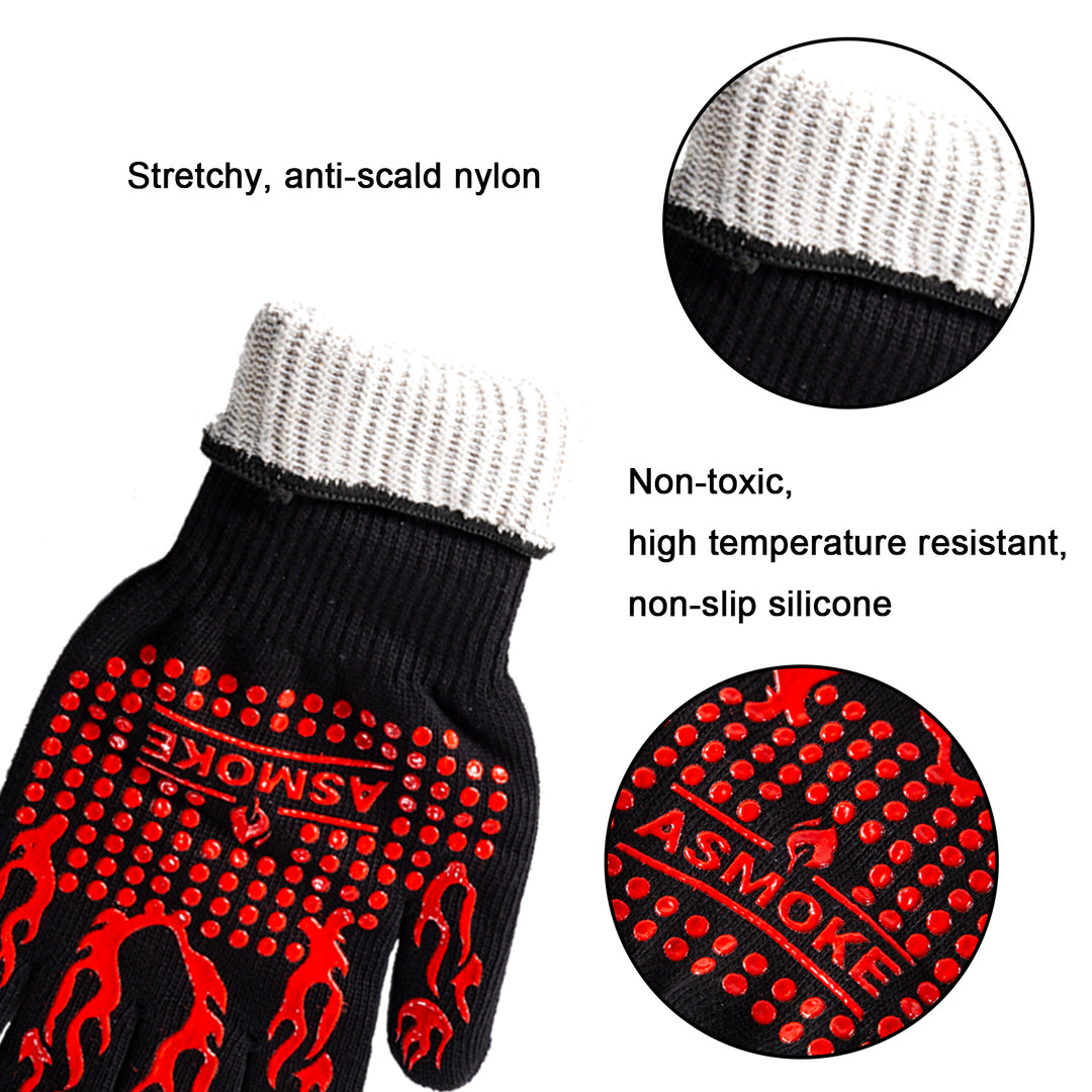 Heat & Cut Resistant BBQ Gloves, 1472℉ Protection - ASMOKE