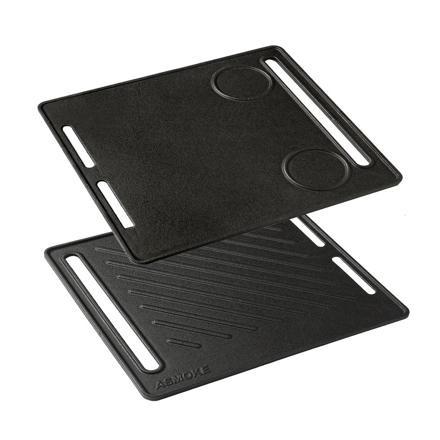 ASMOKE Pre-Seasoned Matte Enamel Cast Iron Reversible Grill/Griddle