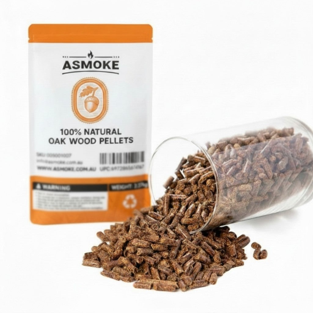 ASMOKE 100% Natural Oak Wood BBQ Pellets 2.27kg - High Heat Hardwood for Brisket & Pizza Ovens