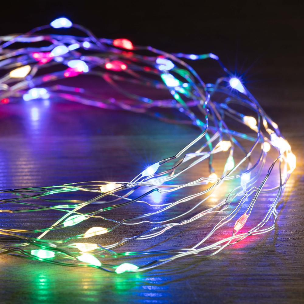 Battery Operated 30 LED Wire Pin Lights – 3m, available in 3 Colors - Multicolor