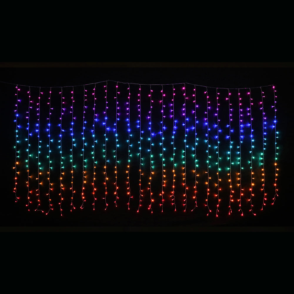 LED Curtain Lights Rainbow Color available in 2 sizes - 1.8 meter