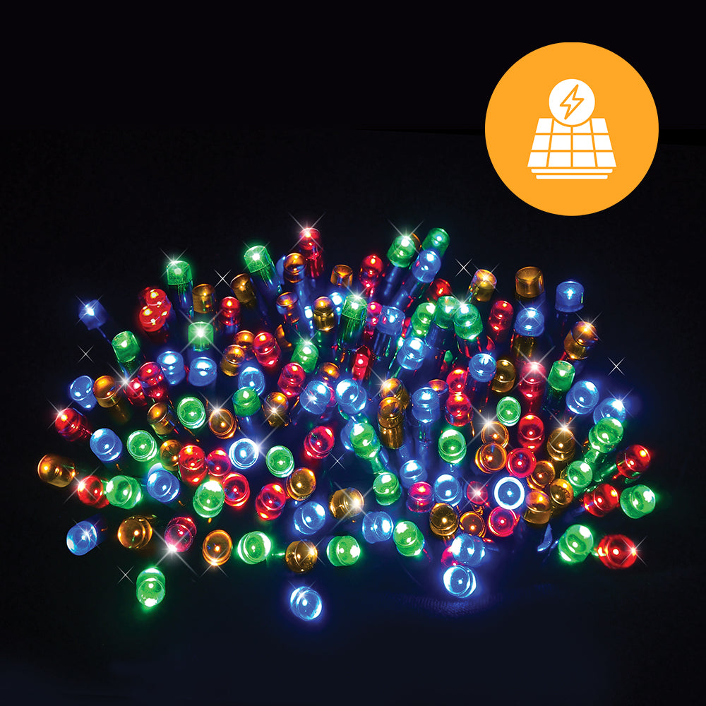 Solar 240 LED Fairy Lights – 11.9m, available in 4 Colors - Warm White