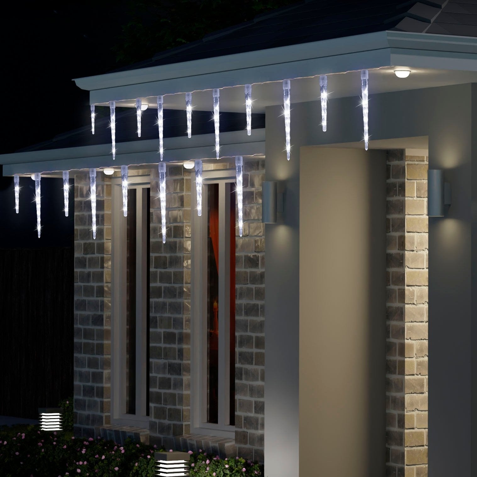 LED Icicle Tube Lights 24-Pack Available in 2 Colors - White