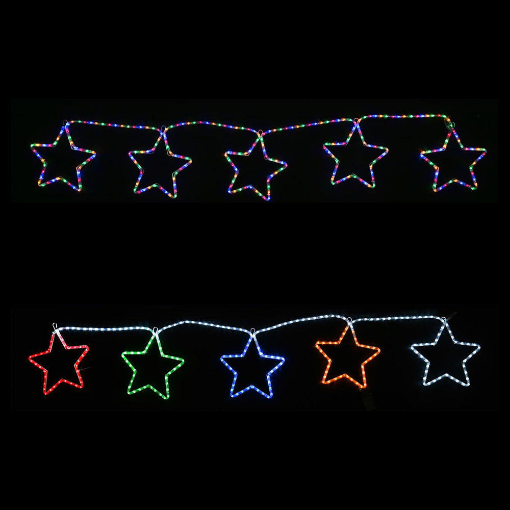 LED Ropelight 5 Stars Chain available in 2 Colors - Multicolor