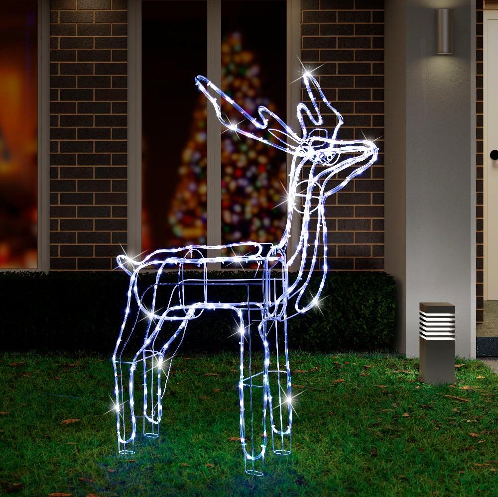 LED Twinkling Standing Reindeer – 110cm available in 2 Colors - Cool White