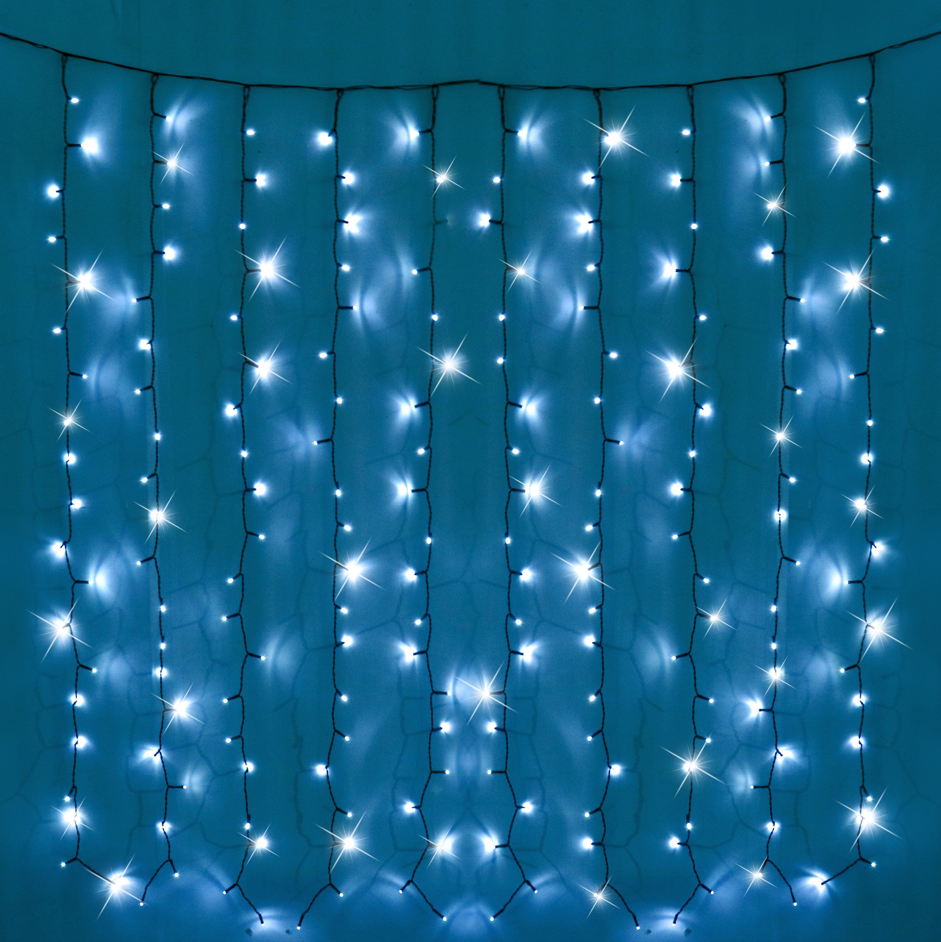 Battery Operated 200 LED Curtain Light – 140 x 140cm, available in 3 Colors - Cool White