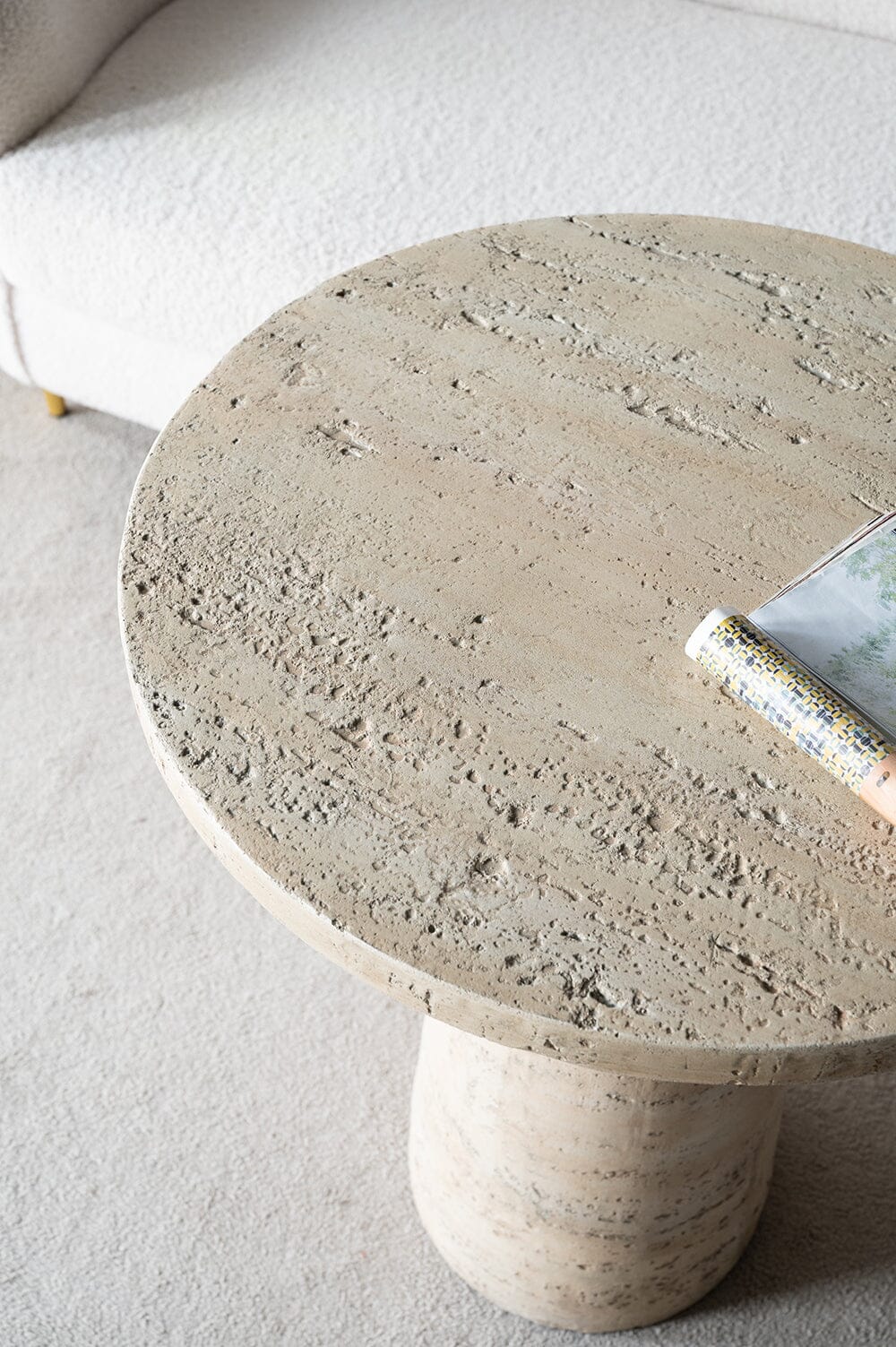 LOGAN CEMENT ROUND SIDE TABLE