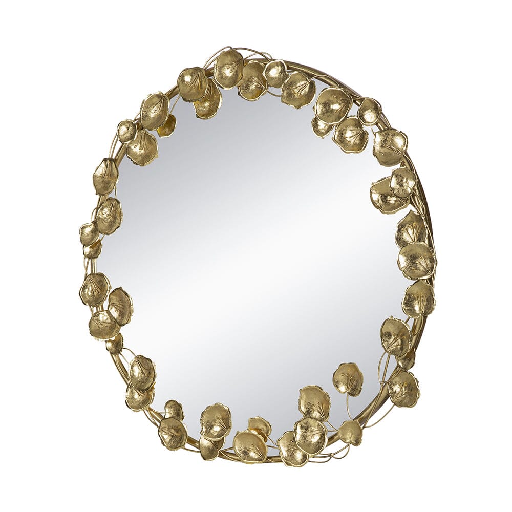 GOLD LEAF DESIGNER WALL MIRROR