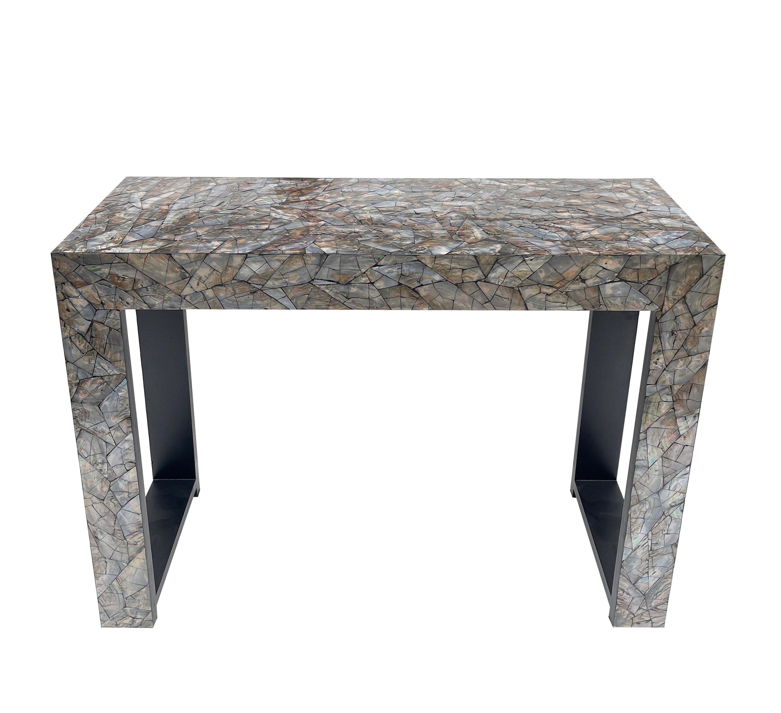 STONE HEDGE MOTHER OF PEARL HAND MADE CONSOLE TABLE