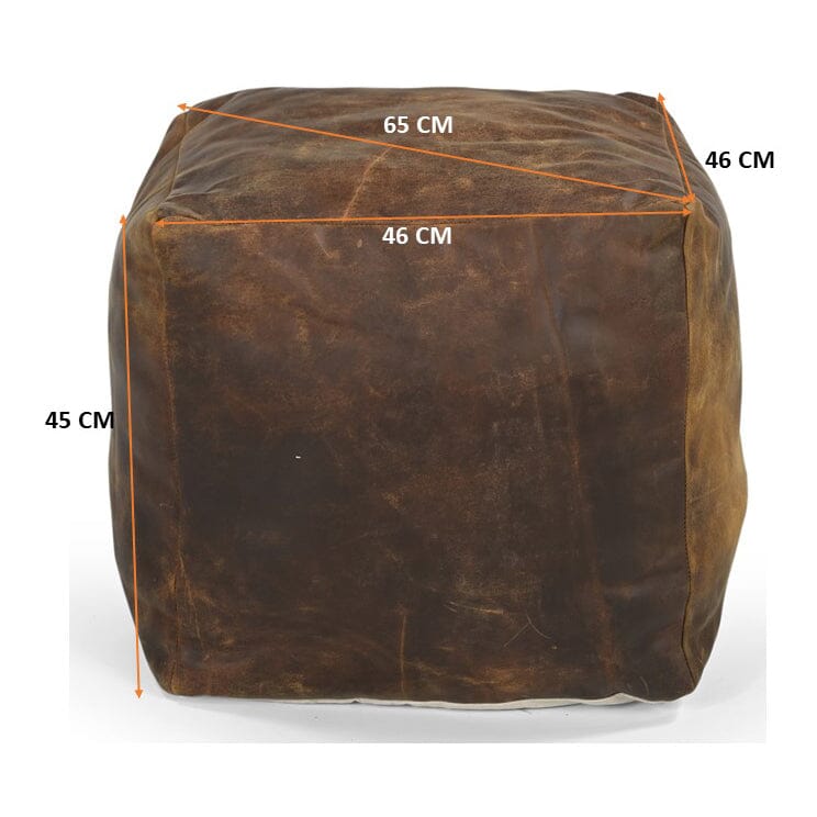 VINTAGE LEATHER OTTOMAN