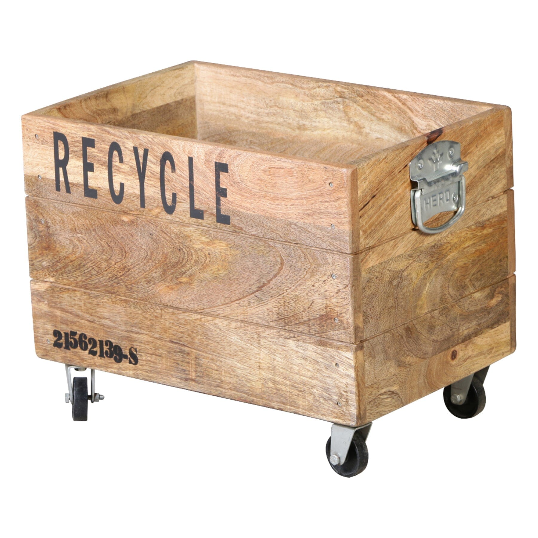 INDUSTRIAL RECYCLE BASKET ON CAST IRON WHEELS