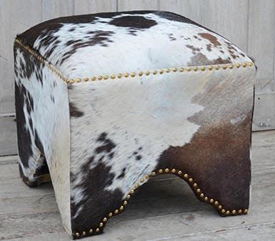 HAND MADE HAND CRAFTED COW OTTOMAN