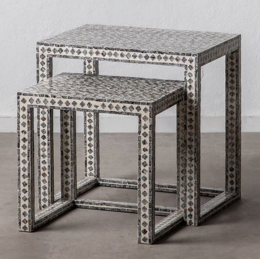 CLAIRE SHELL INLAY NESTING TABLES