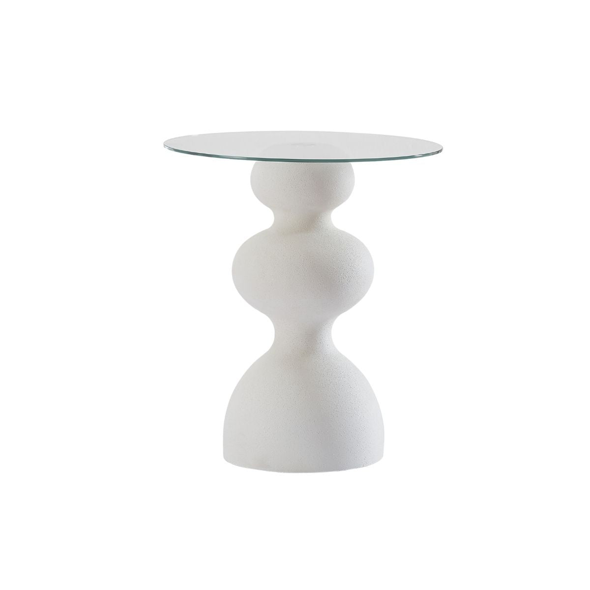 Kingston White Glass Side Table