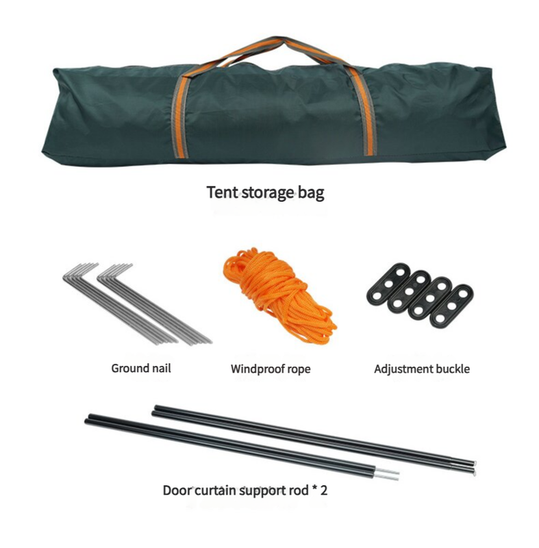 Silver glue Waterproof Camping tent with Awning - Small size 210x210x140cm , stylish and practical for outdoor use Blue