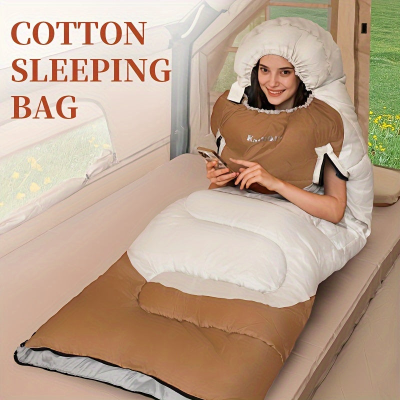 KAIROAD Extra Wide Mummy Sleeping Bag + FREE Accessories Eye Mask, Earplugs, U-shaped Pillow - 3 Season, Warm & Cold Weather, Waterproof