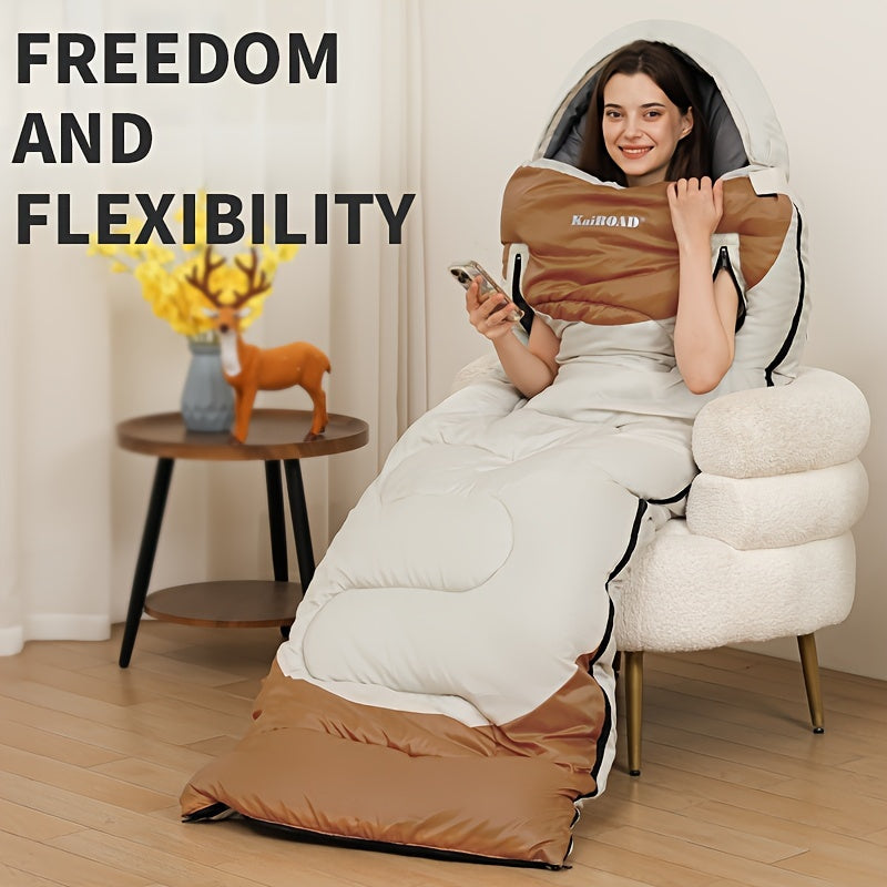 Extra Wide Mummy Sleeping Bag - 3 Season Warm & Cold Weather, Waterproof, Lightweight with Compression Sack