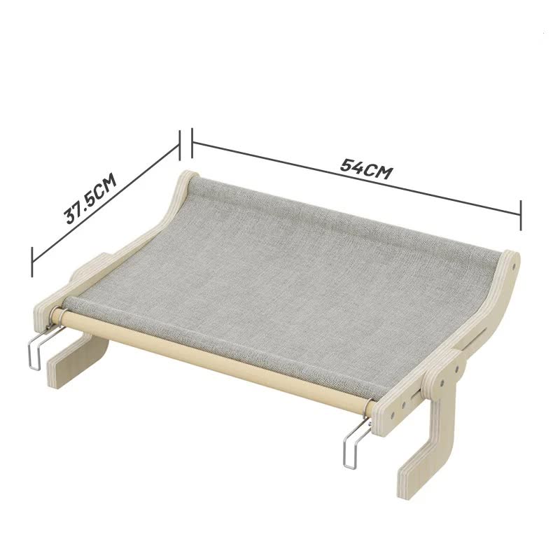 Wall-Mounted Cat Hammock Bed- Wooden Frame, Comfortable and Space-Saving Design for Pets