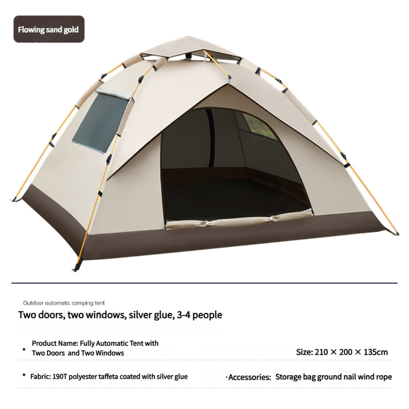 210*200*135cm Outdoor Family Instant Ultralight Portable Folding Popup Waterproof Oxford Fiberglass Automatic Tent For Camping Events