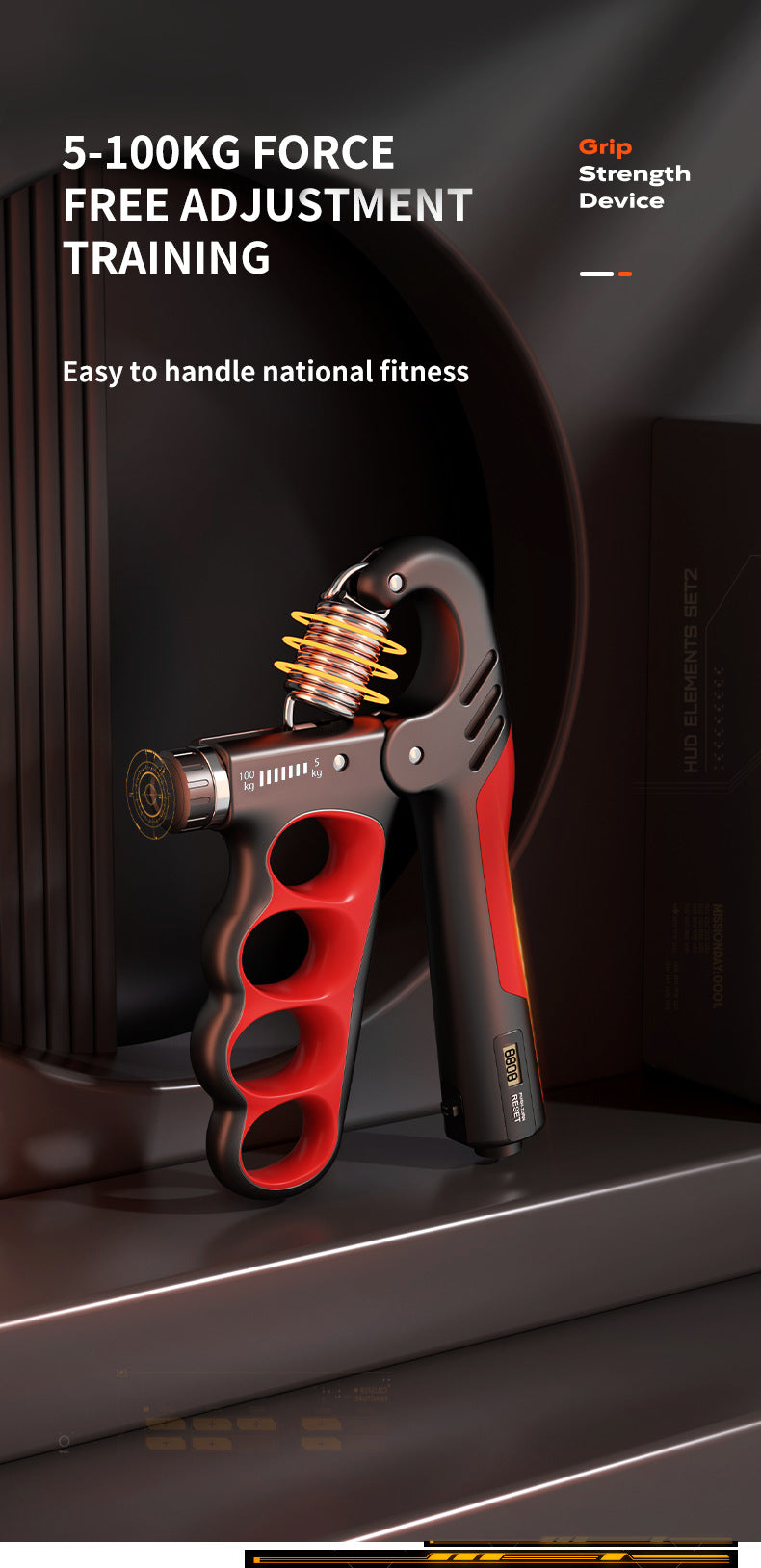 Hand Grip Strength Trainer 3 Colors, Adjustable Resistance
