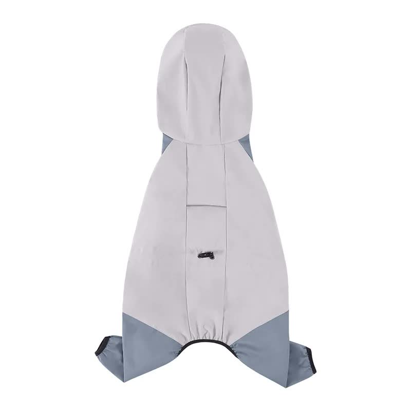 Waterproof Dog Raincoat with Hidden Leash Hole - Windproof and Comfortable for Outdoor Walks, Size:S Back Length 20cm/7.87in, Bra 31cm/12.20in Grey