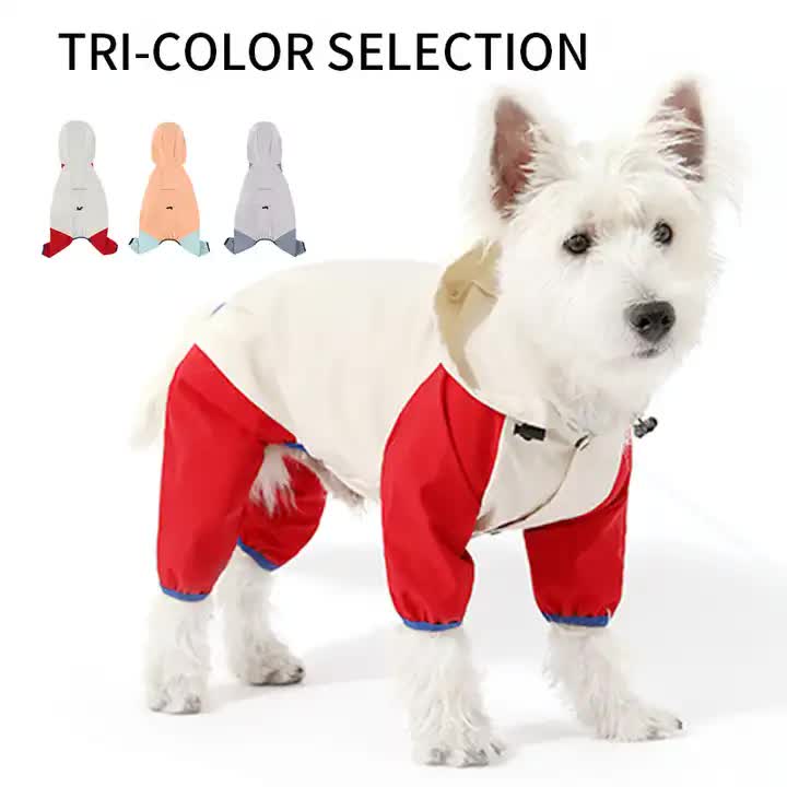 Waterproof Dog Raincoat with Hidden Leash Hole - Windproof and Comfortable for Outdoor Walks, Size:S Back Length 20cm/7.87in, Bra 31cm/12.20in White