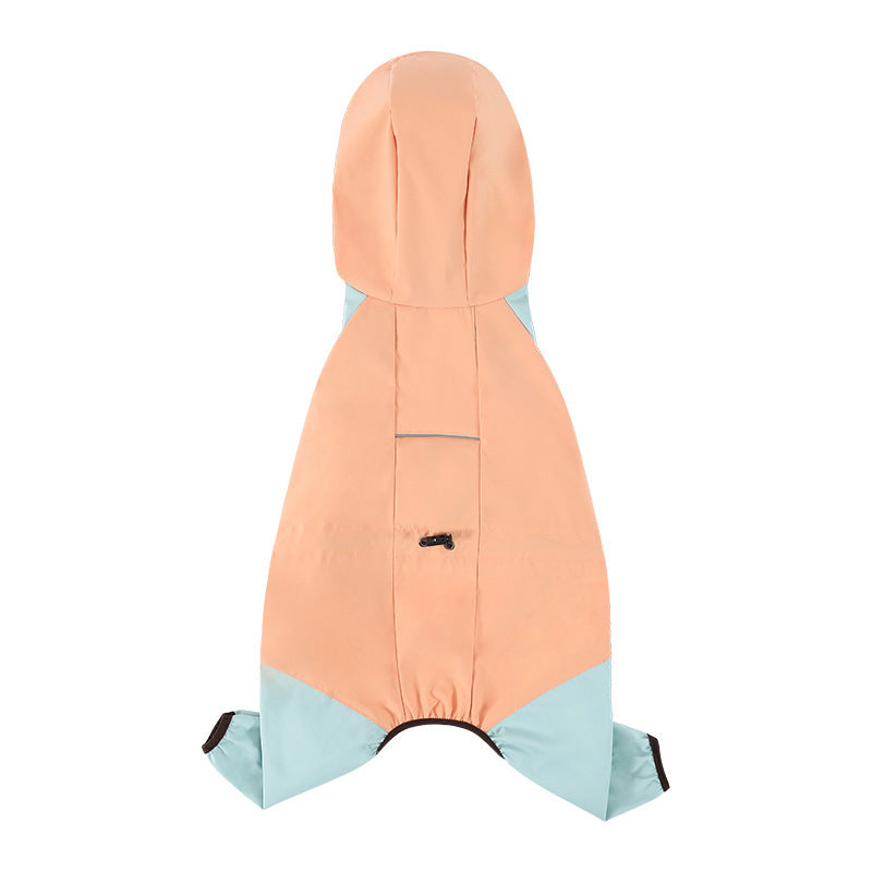 Waterproof Dog Raincoat with Hidden Leash Hole -Windproof and Comfortable for Outdoor Walks, Size:M Back Length 25cm/9.84in, Bra 38cm/14.96in Orange