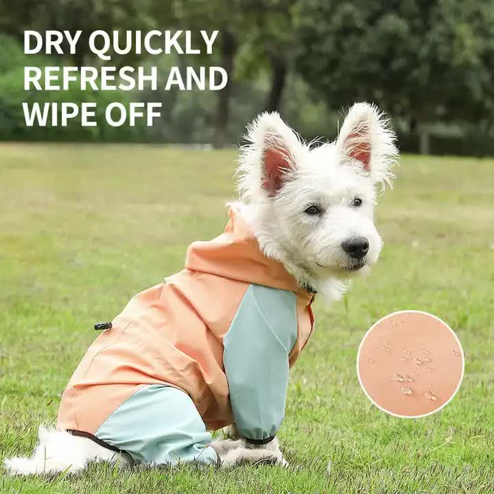 Waterproof Dog Raincoat with Hidden Leash Hole -Windproof and Comfortable for Outdoor Walks, Size:L Back Length 30cm/11.81in, Bra 44cm/17.32in Orange