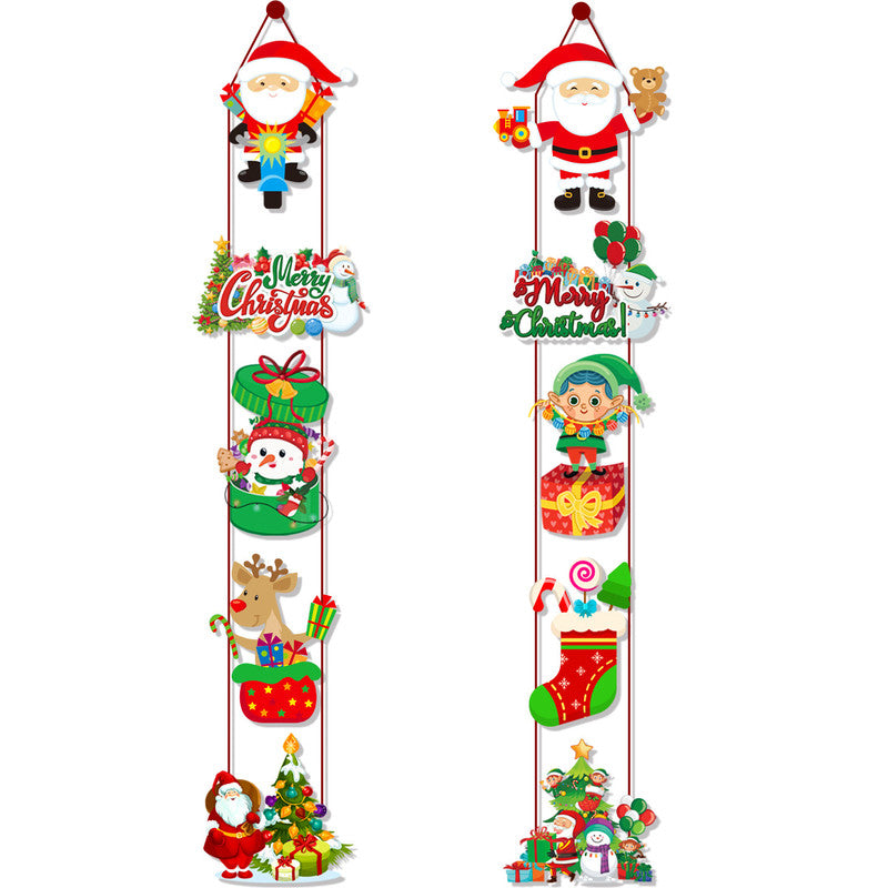 Set of 10 Christmas Hanging Door Decorations - Santa, Snowman, Stocking, and Gingerbread Ornaments 3 set, 30 pieces
