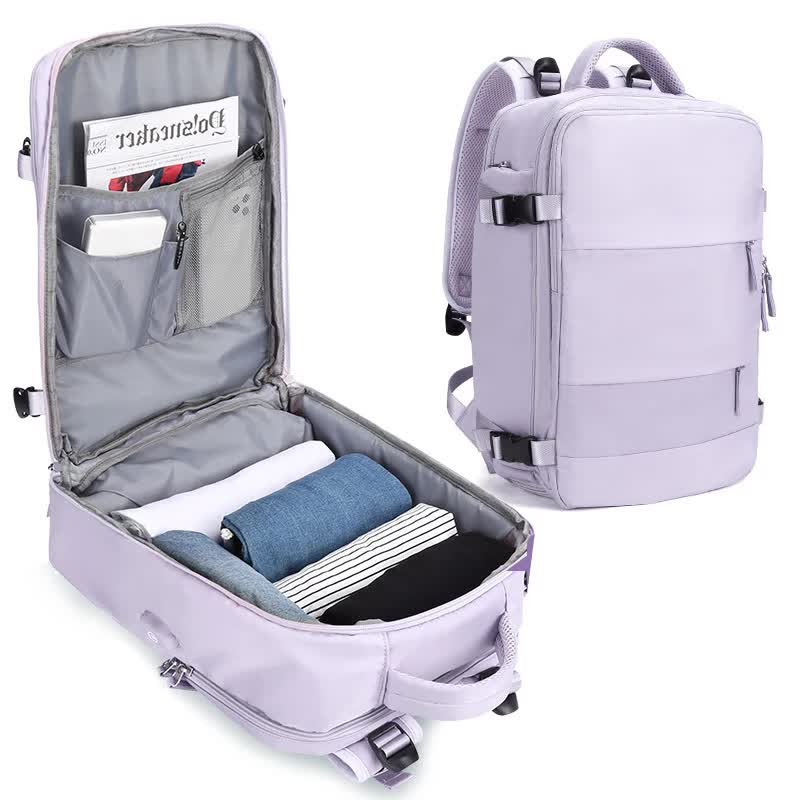 Multi-Compartment Travel Backpack with Shoe Storage and Wet-Dry Separation Purple 31cm L *17cm W *42cm H