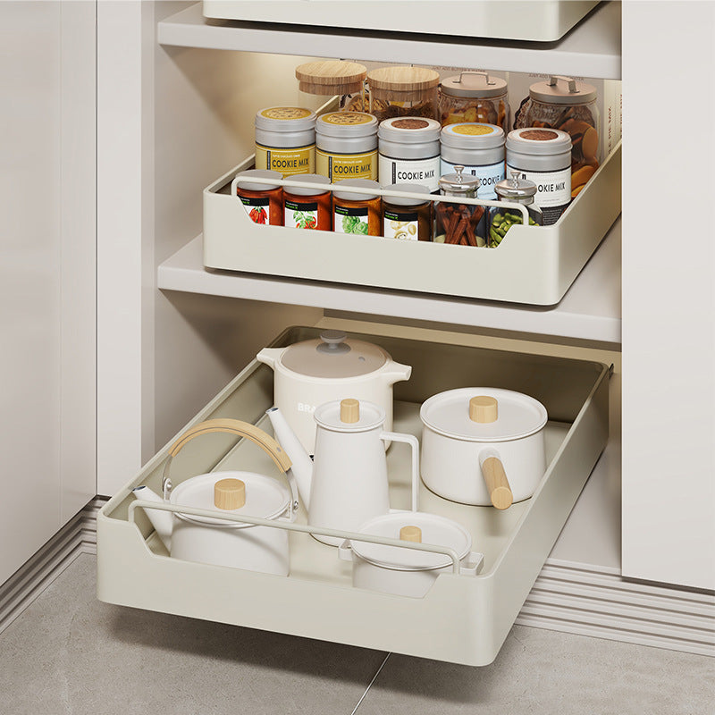 Kitchen Cabinet Pull-Out Organizer for Spices, Jars, and Bottles - Space-Saving Storage Solution 25 width -53 depth