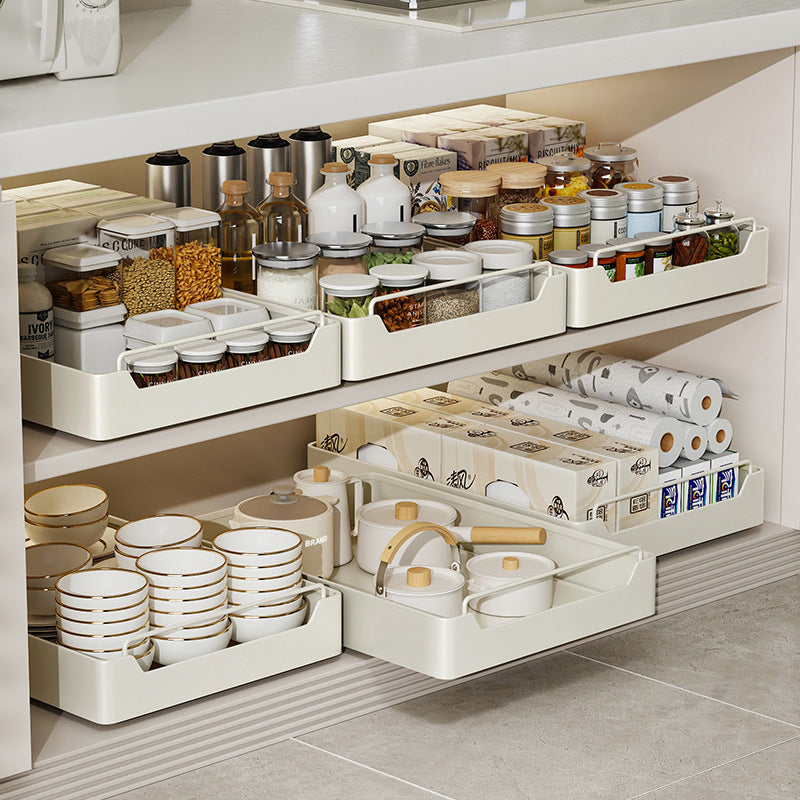 Kitchen Cabinet Pull-Out Organizer for Spices, Jars, and Bottles - Space-Saving Storage Solution 25 width -53 depth
