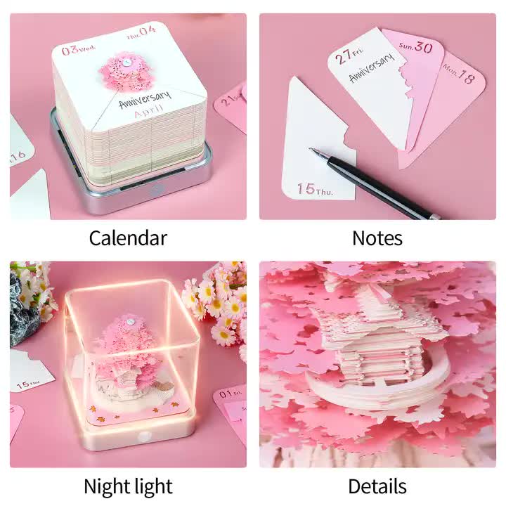 The Earth 3D Paper Sculpture Night Light with Memo Pad, Black Base - Elegant Gift Set for Home & Office Blue