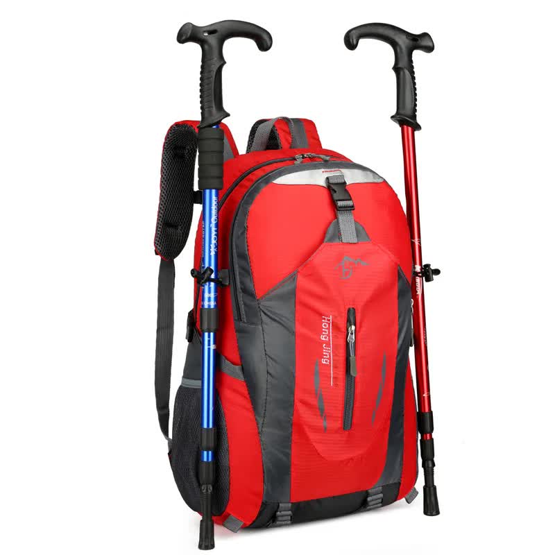 Red Lightweight Hiking Backpack - Waterproof Outdoor Travel & Camping Bag with Multi-Compartment Design