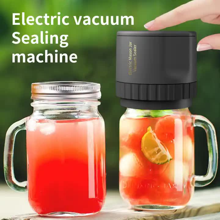 Portable Vacuum Sealer for Mason Jars,Regular Model KZ-80 60 sec stop or manual stop - Black Electric Food Preservation Machine with LED Display