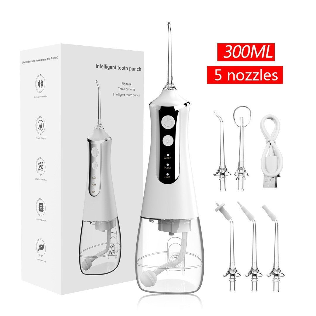 L10 White Portable Handheld Electric Water Flosser – Rechargeable Teeth Cleaner for Home Use