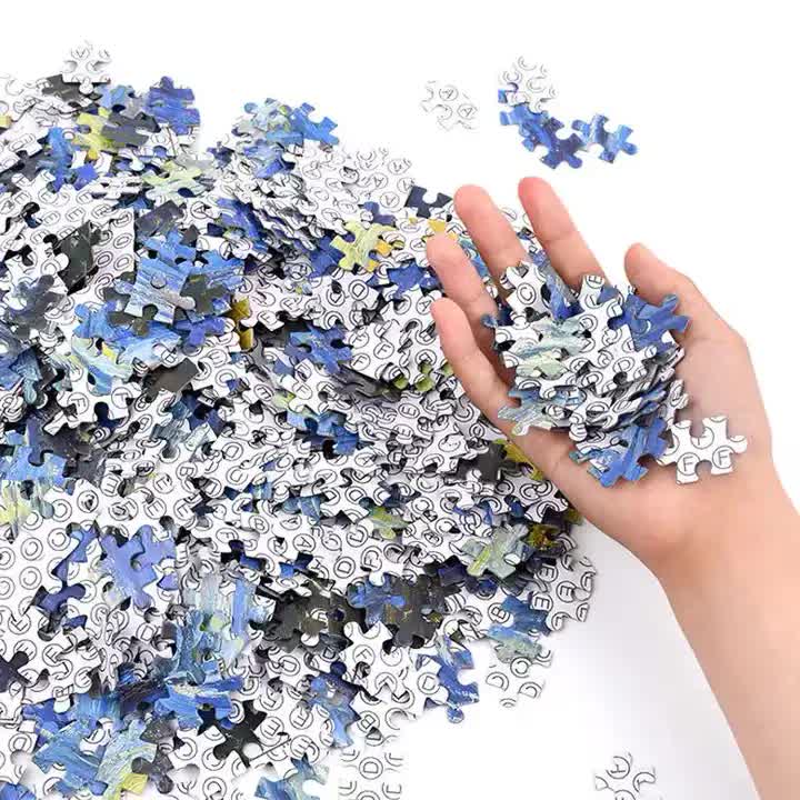 2 PCS 1000-Piece Qingming Shanghe Tu Jigsaw Puzzle - High Difficulty Stress-Relief Toy