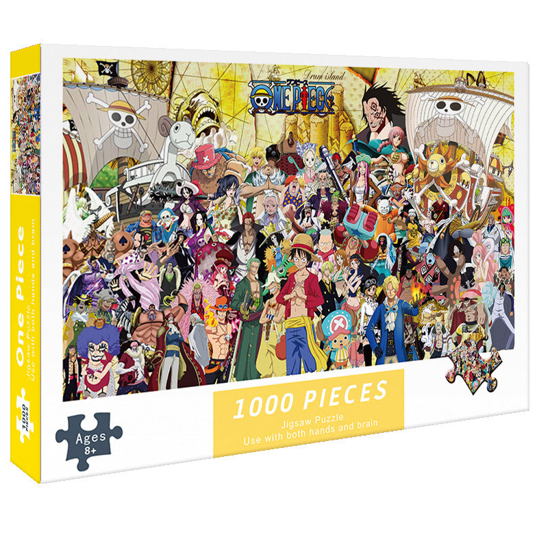 2 PCS 1000-Piece One Piece Jigsaw Puzzle - High Difficulty Stress-Relief Toy