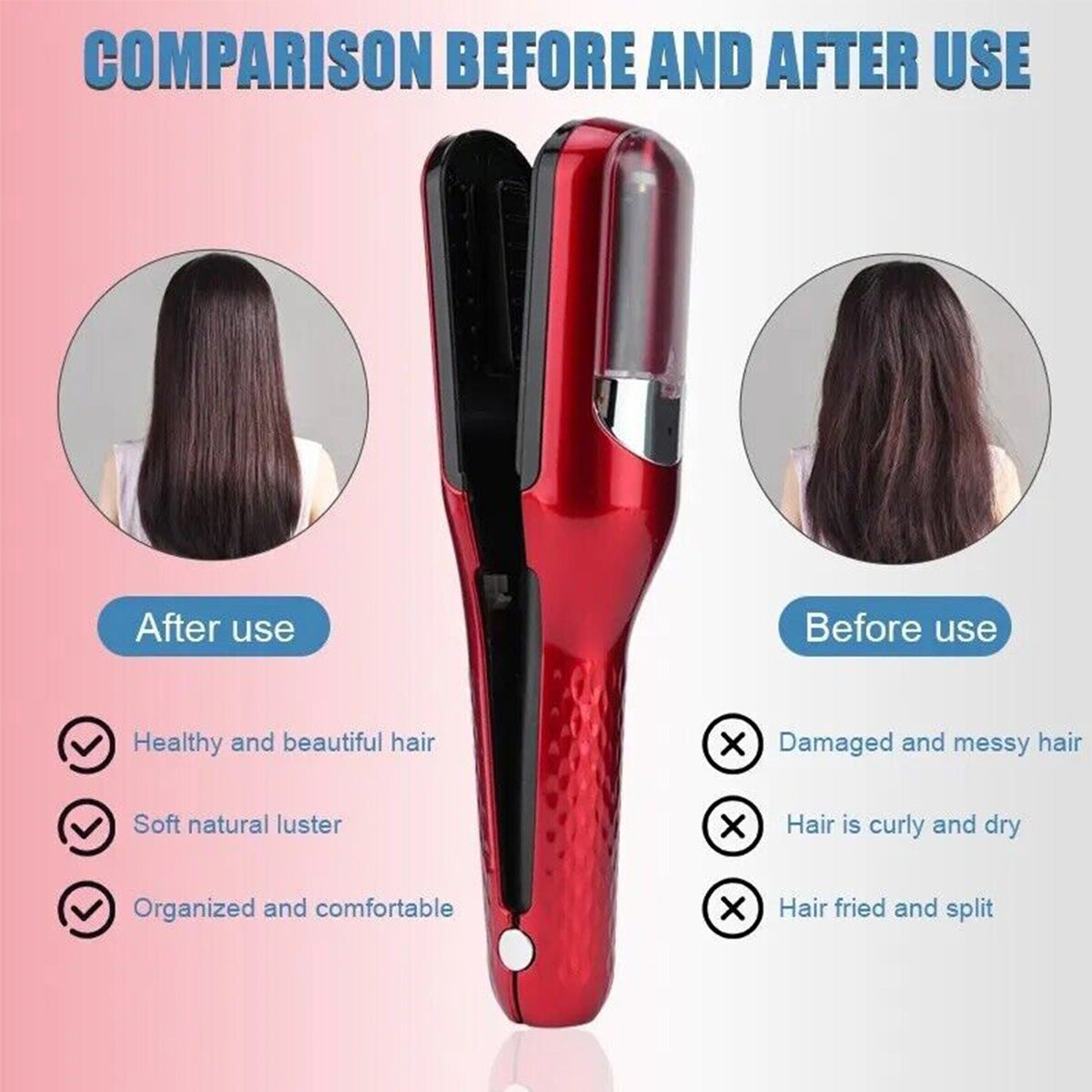 Black Mini - Automatic, Hair Repair Split End Remover Trimmer For Dry, Splitting, Damaged And Brittle Split Ends, Men And Women Hair Styling Beauty Tool