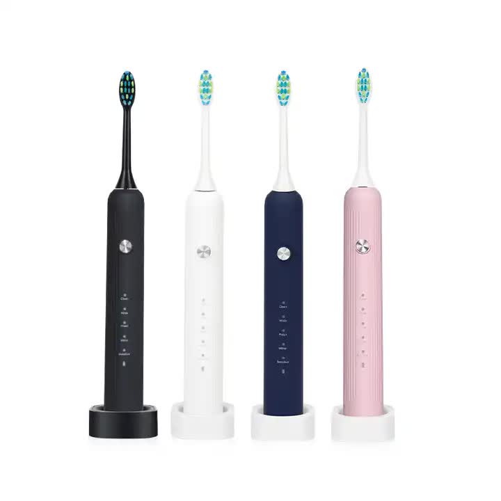 Black Electric Sonic Toothbrush - Rechargeable Adult Model with Sonic Vibration Technology for Deep Clean and Oral Care