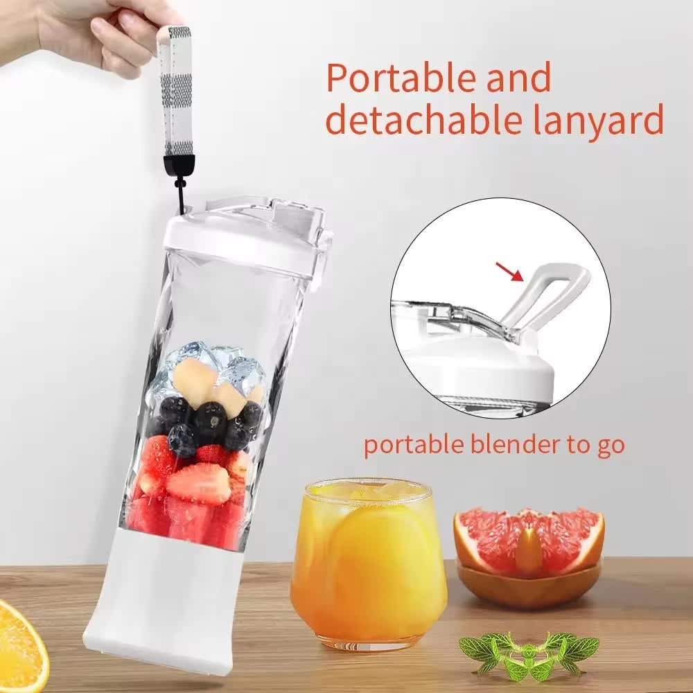 Black 600ml Large Capacity Juicer Cup - Rechargeable Portable Multifunctional Ice Crushing & Fruit Blender