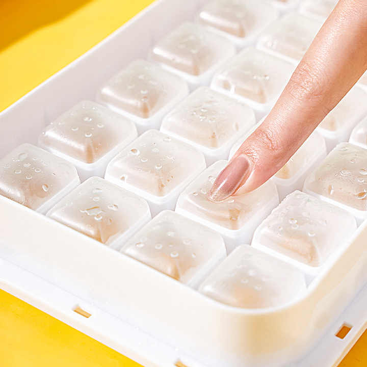 Blue Eco-Friendly Large Capacity Food-Grade Ice Cube Tray with Lid