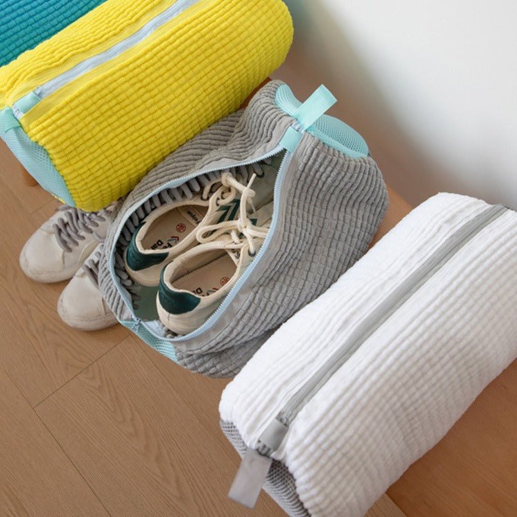 Grey-blue Shoe Laundry Bags - Mesh Protective Washing Bags for Shoes with Zipper Design