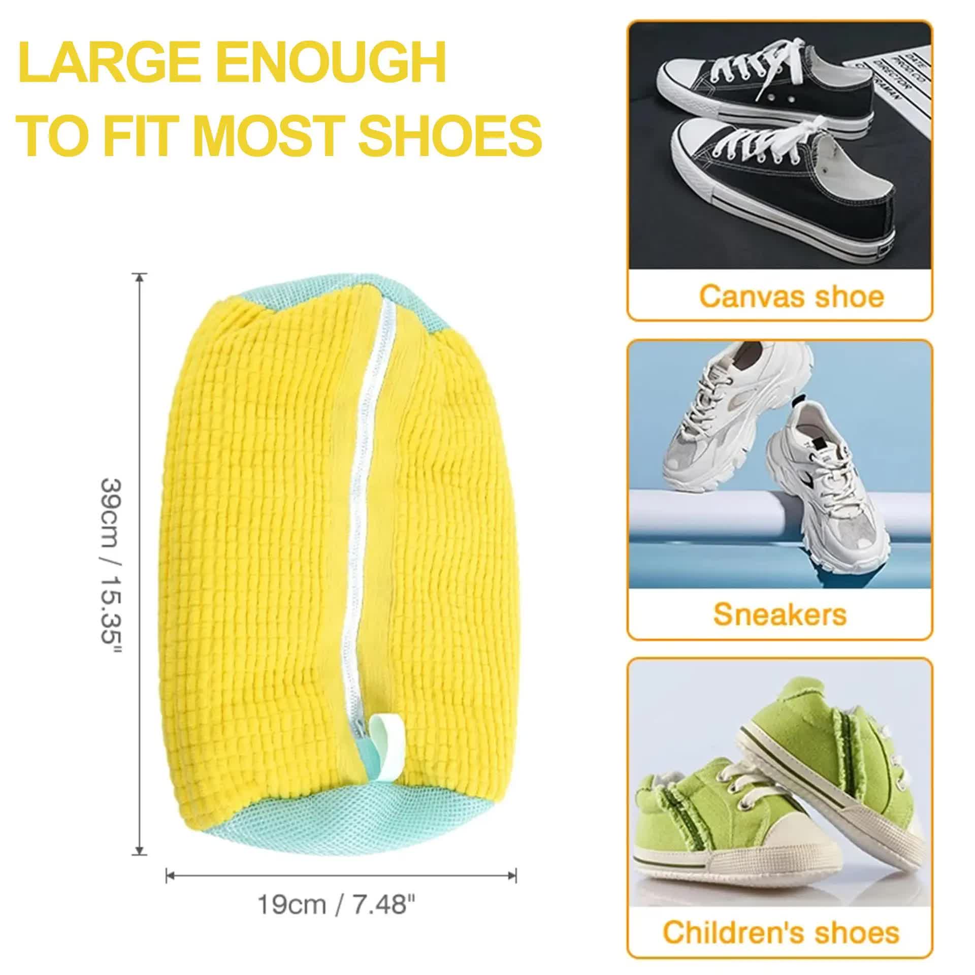 Grey Shoe Laundry Bags - Mesh Protective Washing Bags for Shoes with Zipper Design